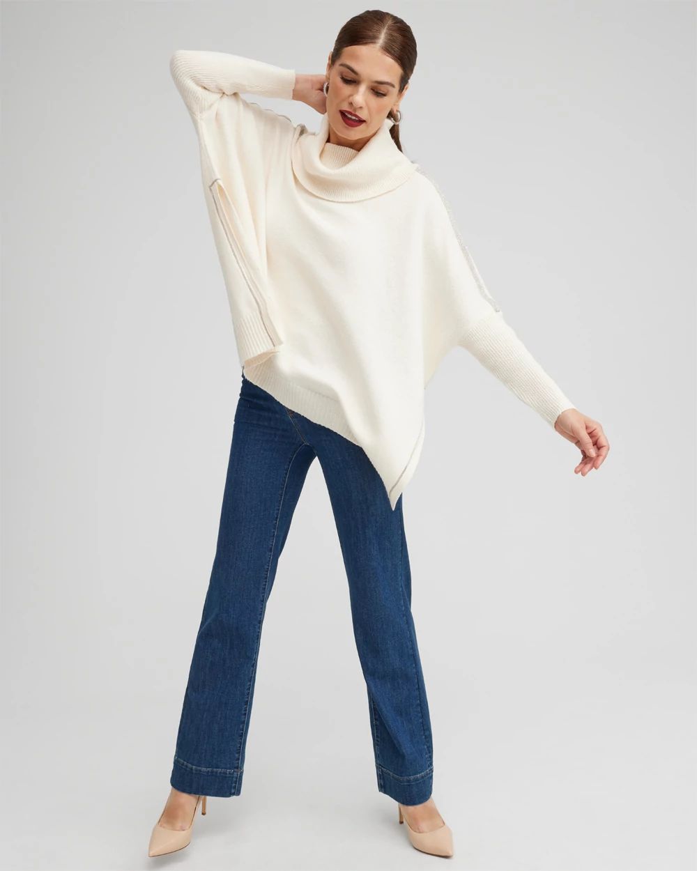 Ball Chain Knit Poncho