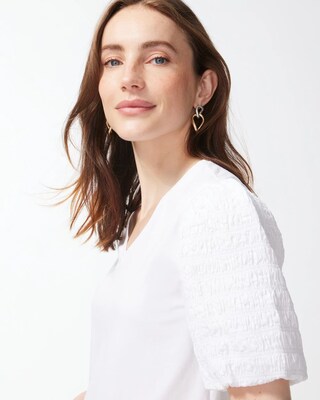 Textured Puff Sleeve Top