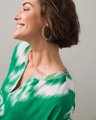 Embellished V-neck Poncho