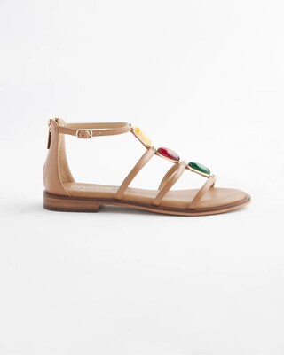 Tan Embellished Sandals