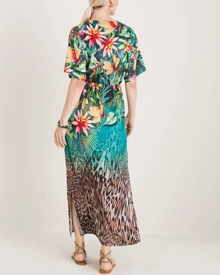 Tropical-Print Maxi Dress