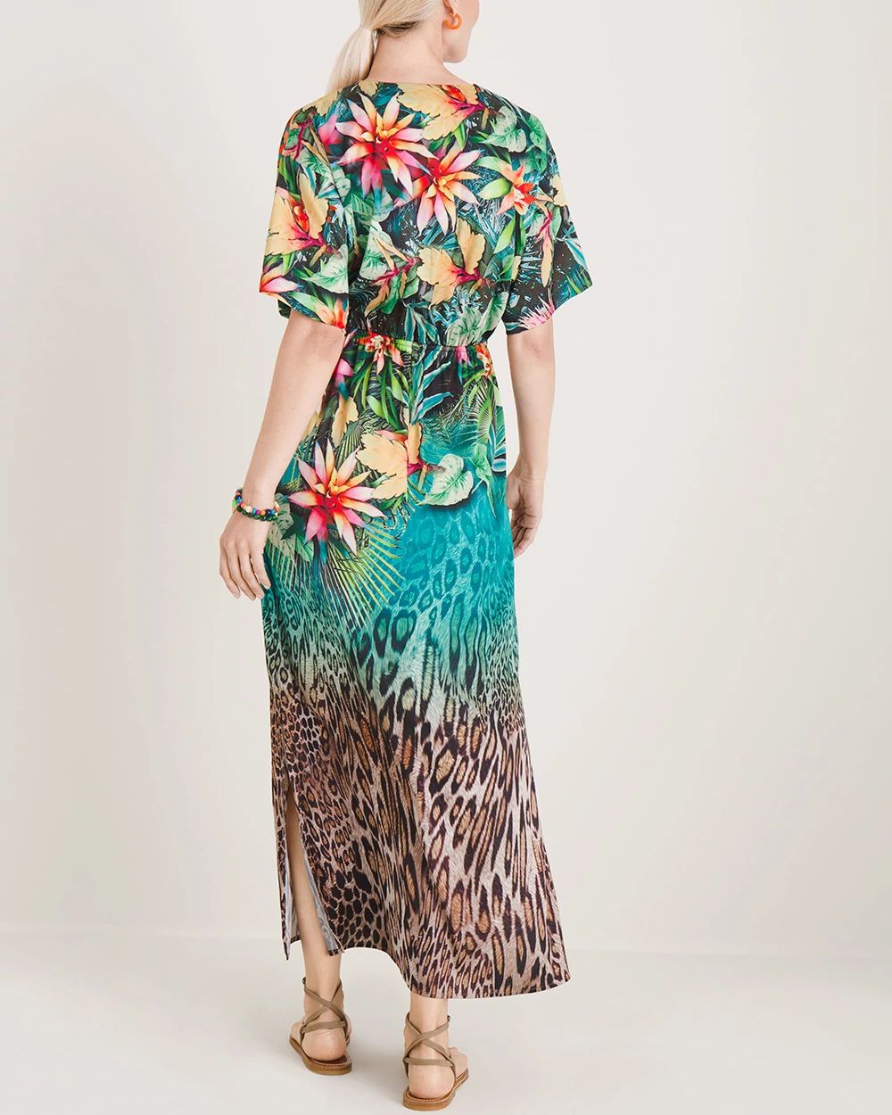 Tropical-Print Maxi Dress