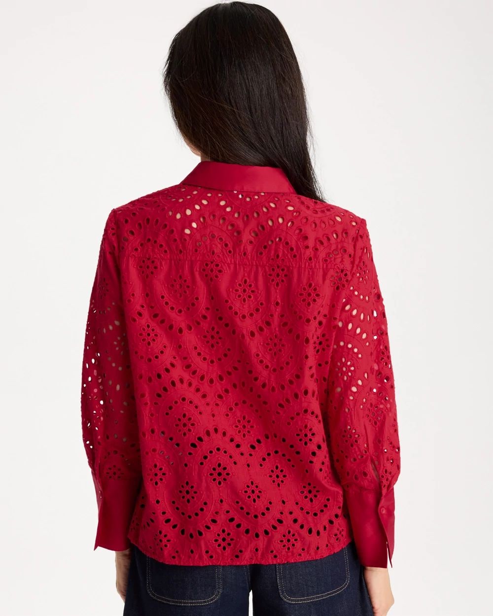 Eyelet Collared Shirt