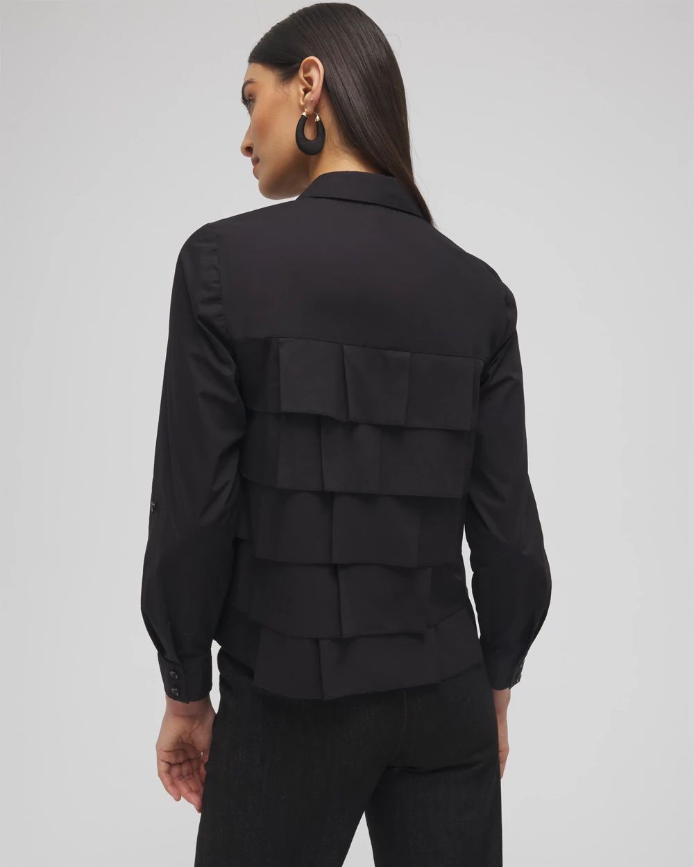 Poplin Ruffle Shirt