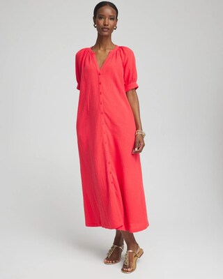 Gauze Shirt Dress