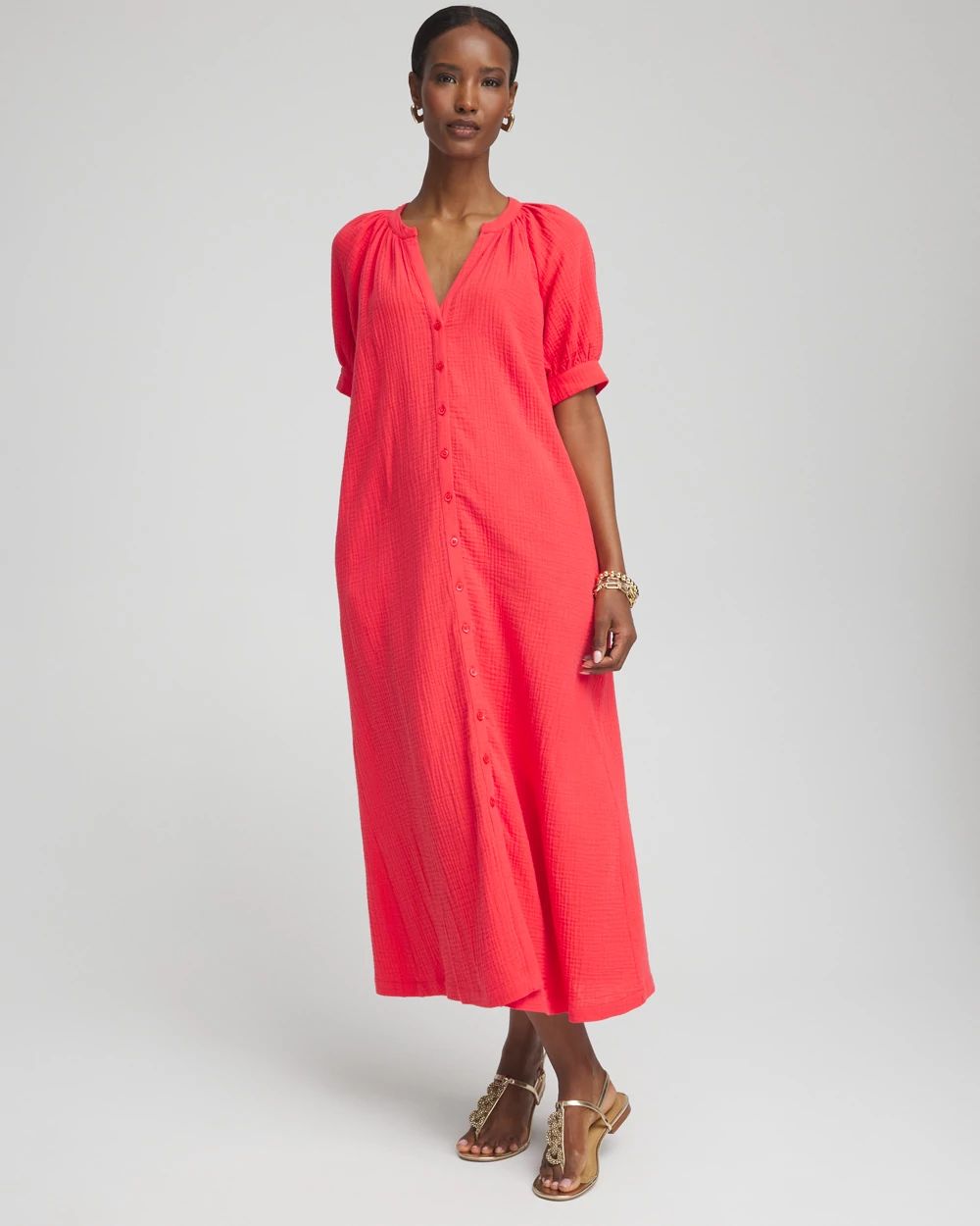 Gauze Shirt Dress