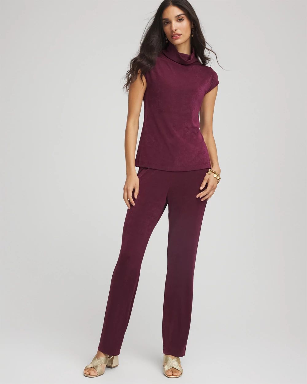 Travelers™ Mockneck Cap-Sleeve Top