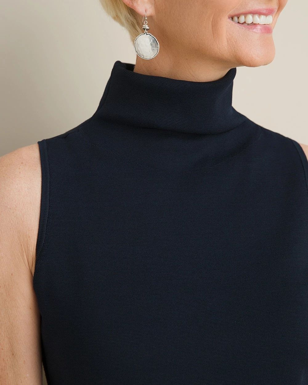 Easy Chic Mock Neck Sleeveless Sweater