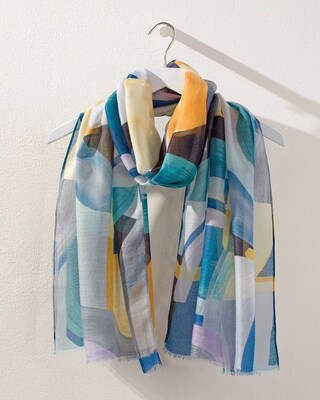 Paint Stroke Print Oblong Scarf