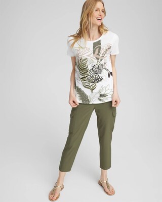 Zenergy® UPF Embroidered Leaves Tee
