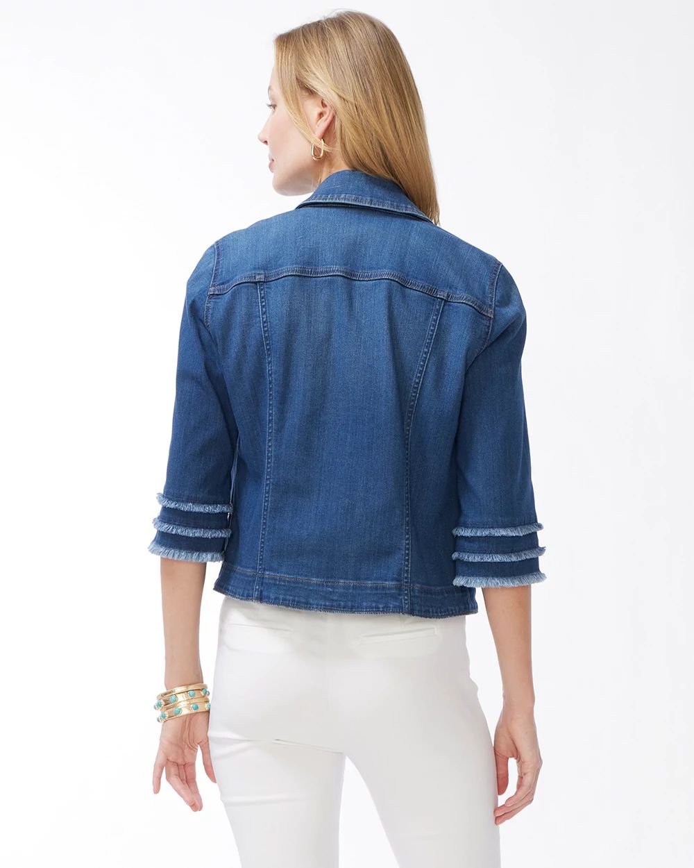 Triple Fray Sleeve Denim Jacket