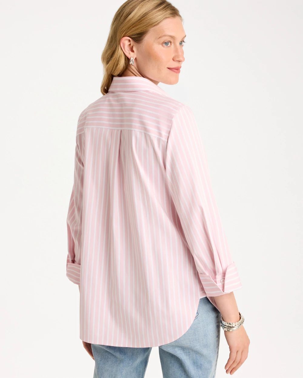 No Iron™ Stretch Striped Shirt click to view larger image.