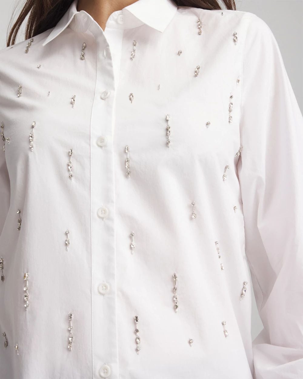 Jeweled Poplin Shirt