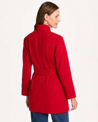 Melton Long-Sleeve Belted Jacket click to view larger image.