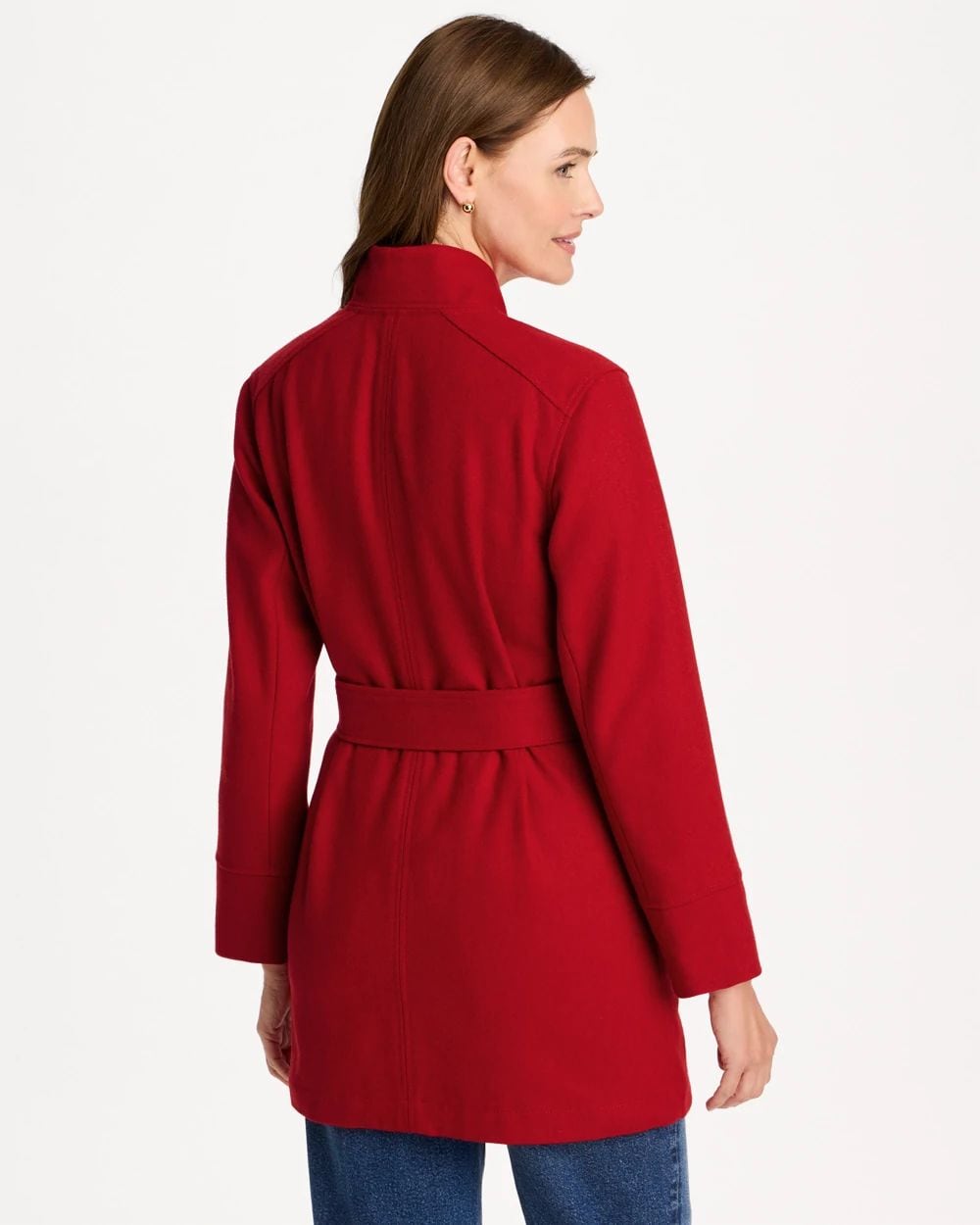 Melton Long-Sleeve Belted Jacket click to view larger image.