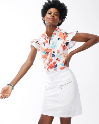 Zenergy Floral Flutter Sleeve Top