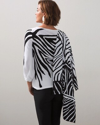 Zebra Jacquard Pullover Sweater