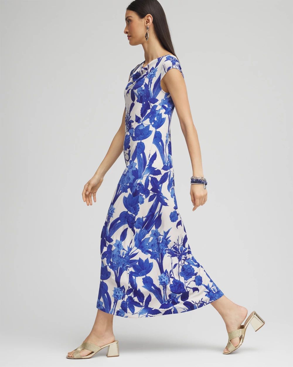 Petite Travelers™ Cowl Neck Maxi Dress