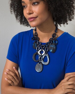 Blue Bib Necklace