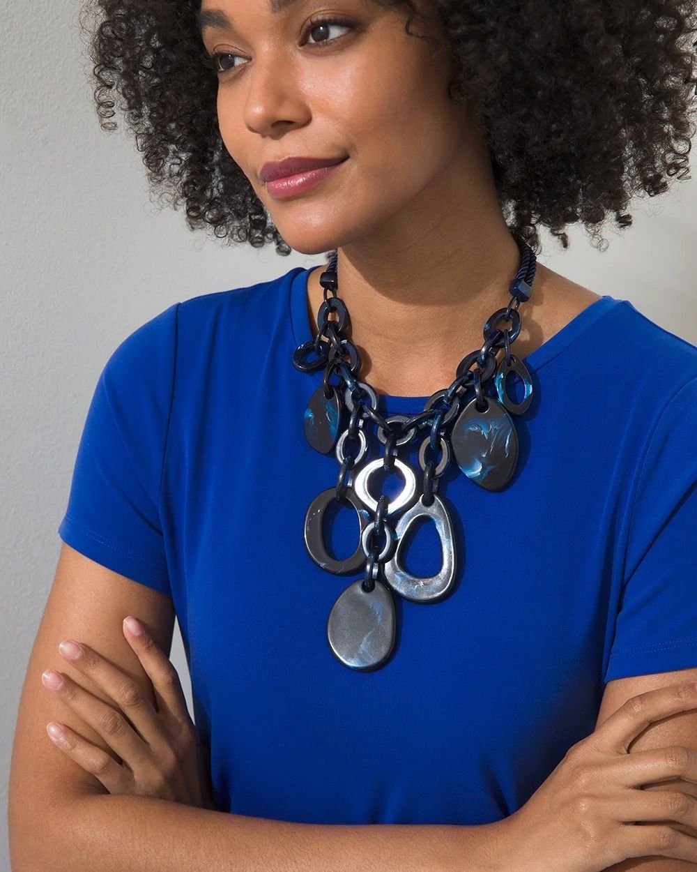 Blue Bib Necklace