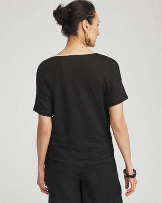 Sweater Trim Linen Tee click to view larger image.