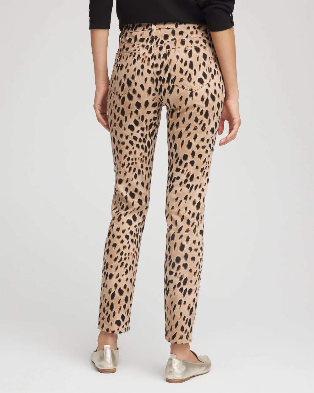 Animal-Print Girlfriend Slim-Ankle Jeans