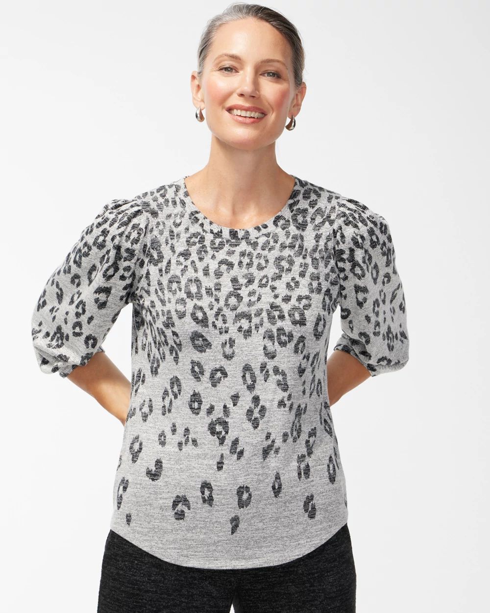 Zenergy Soft Essentials Animal Print Top