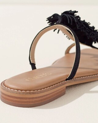 Black Suede Slide Sandal