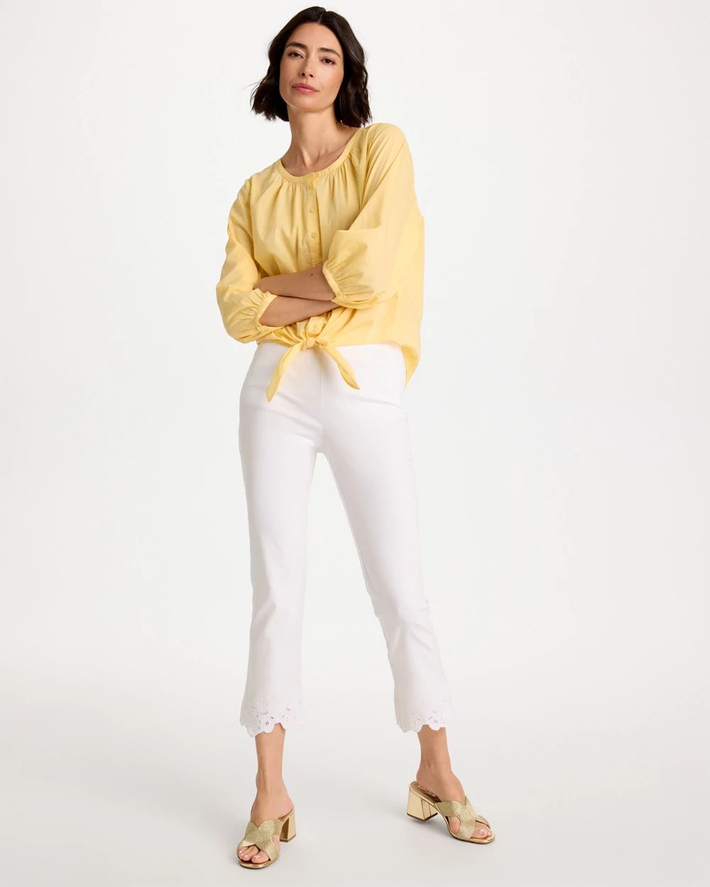 Petite Embroidered Brigitte™ Slim Crop Pant