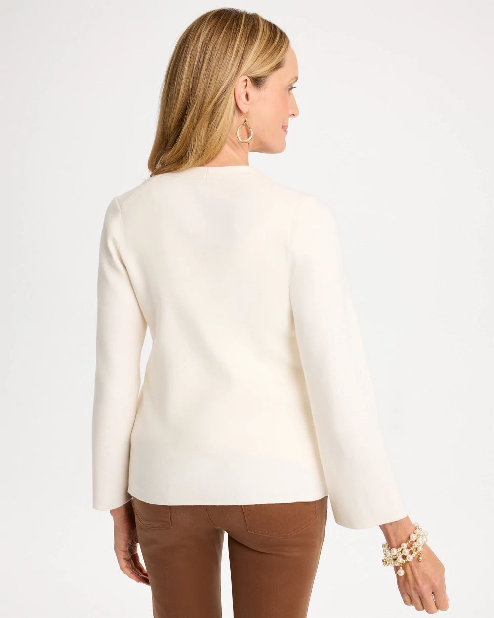 Double Breasted Long-Sleeve Cardigan click to view larger image.