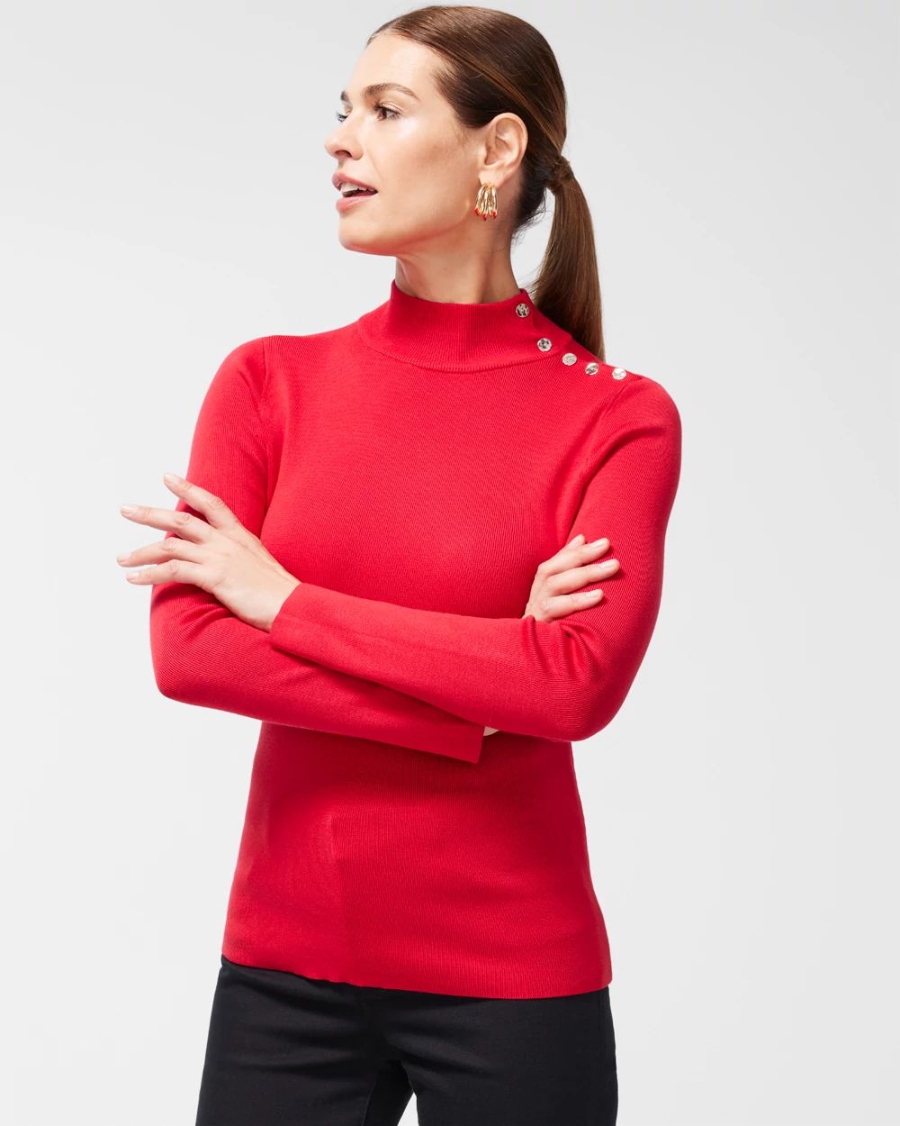 ECOVERO Mock Neck Sweater click to view larger image.