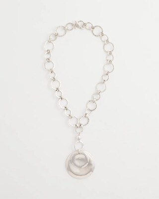 Silvertone Short Pendant Necklace