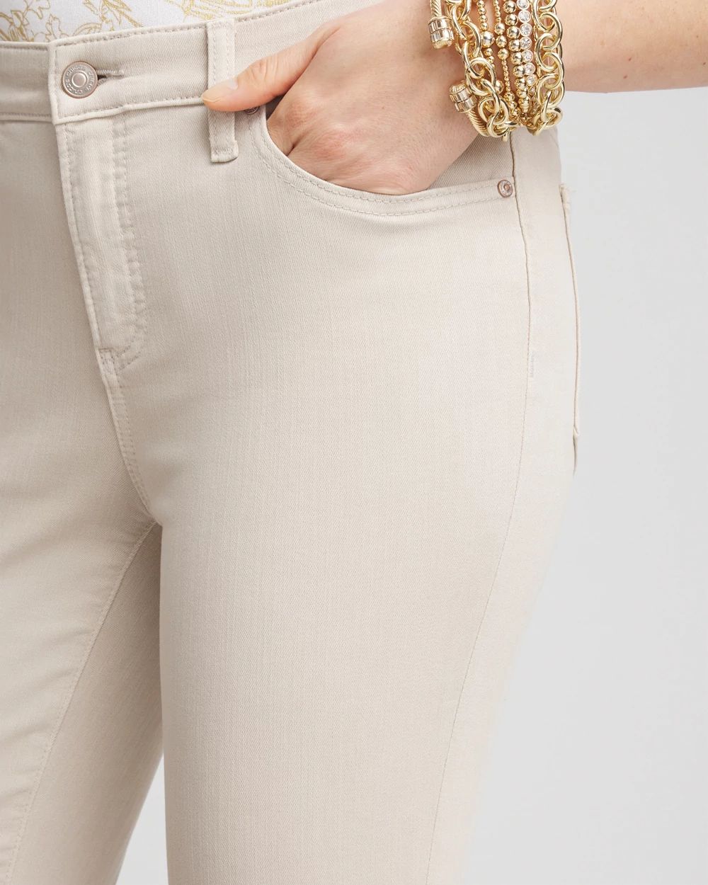 So Slimming Girlfriend Ankle Jeans click to view larger image.
