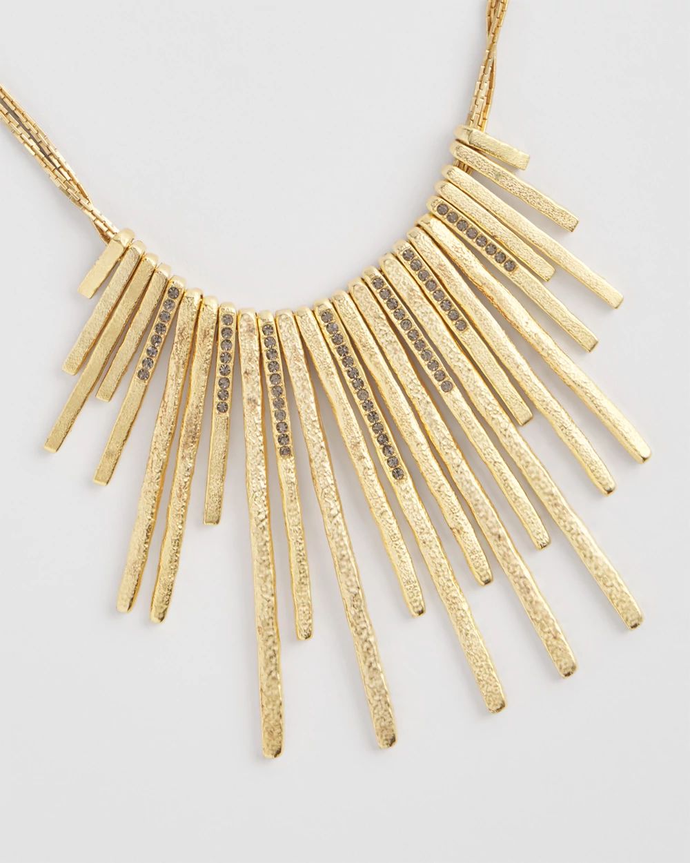 Brushed Gold Tone Bib Necklace