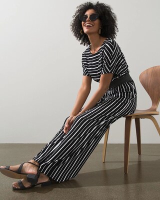 Stripe Short Sleeve Jumpsuit