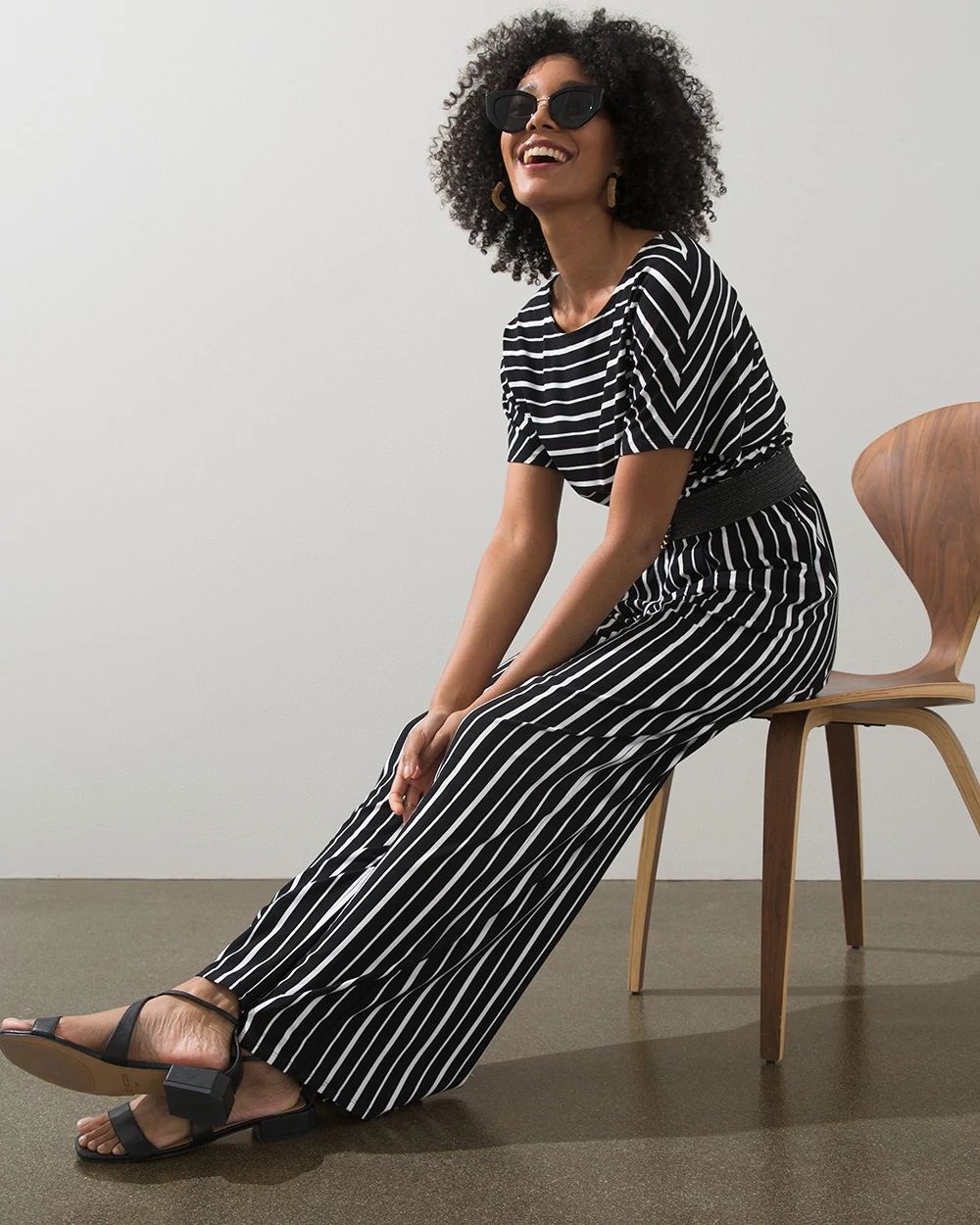 Stripe Short Sleeve Jumpsuit