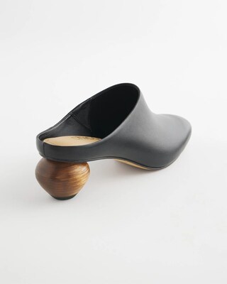 Wood Heel Leather Mule