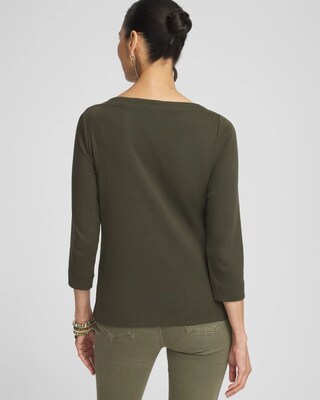 3/4 Sleeve Bateau Neck Tee click to view larger image.