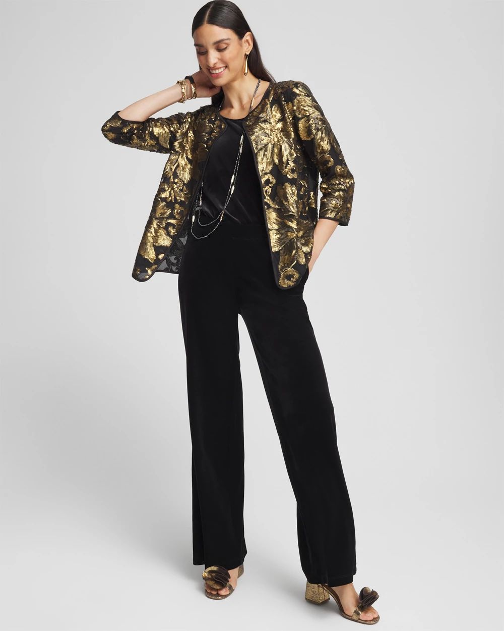 Travelers™ Collection Embroidered Sequin Jacket