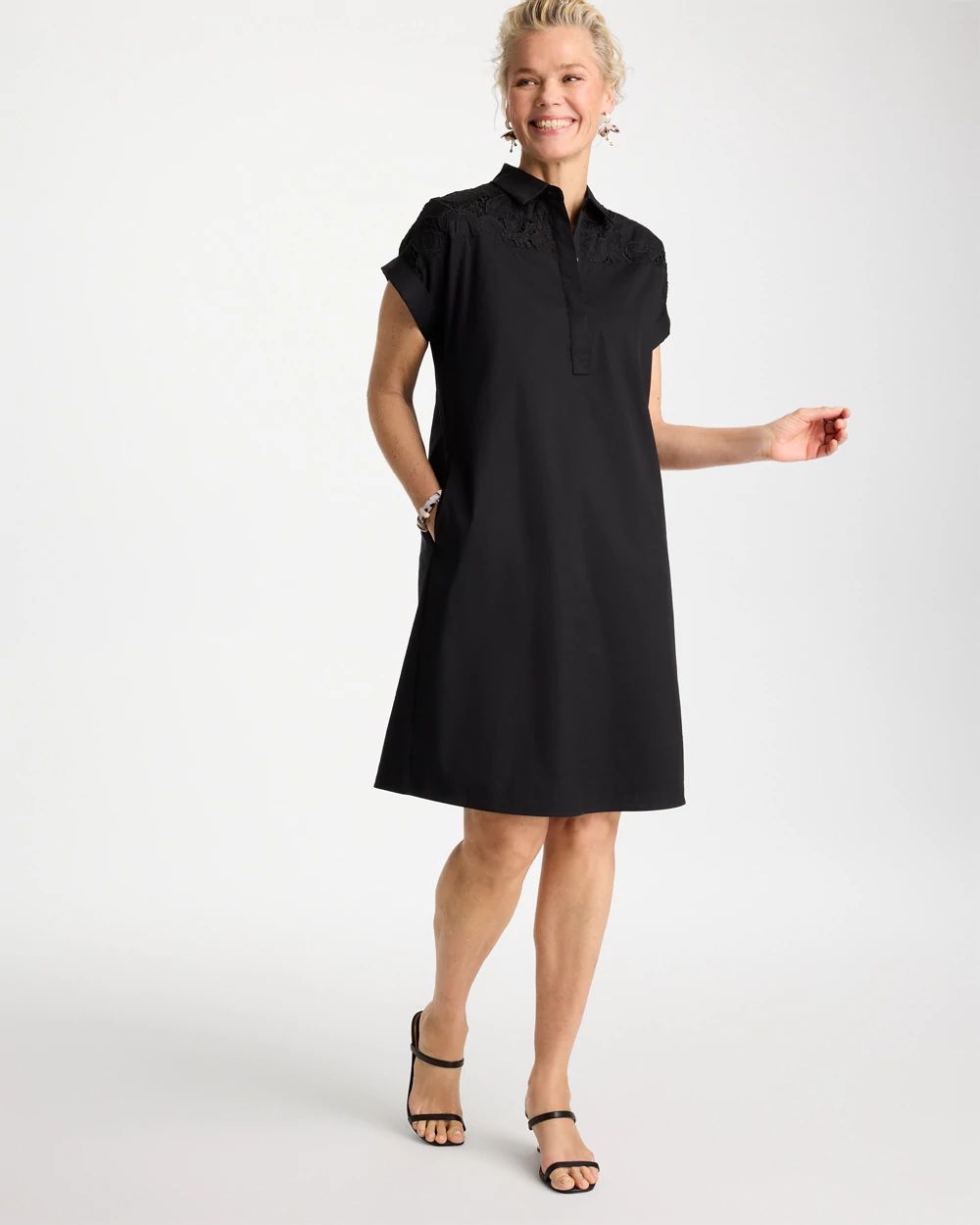 Popover Embroidered Poplin Dress click to view larger image.