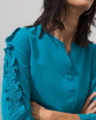 Zenergy UPF Ruched Ruffle Sleeve Top