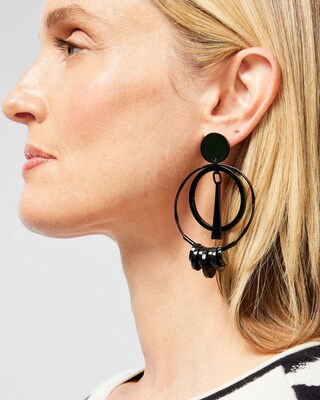 Black Orb Drop Earrings