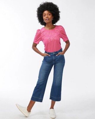 Floral Embroidery Tee