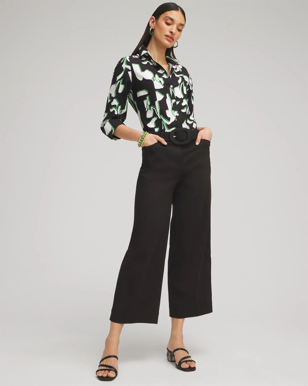 Cotton Sateen Cropped Pants