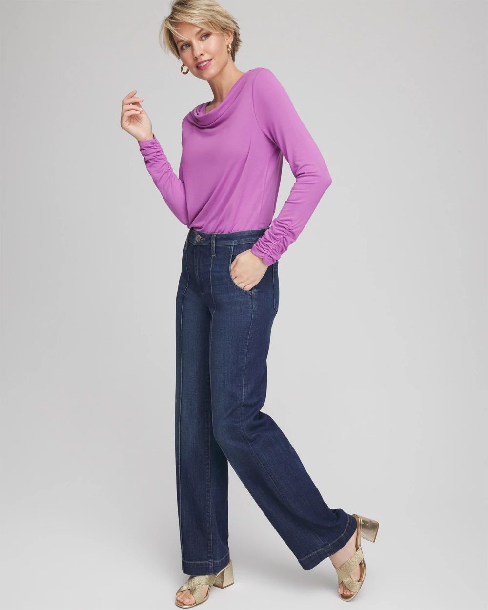 Touch of Cool™ Long-Sleeved Cowlneck Tee