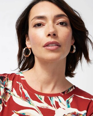 Mixed Metal Double Hoops click to view larger image.
