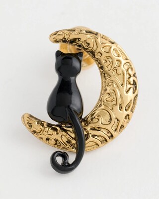 Black Cat Moon Stud Earrings click to view larger image.