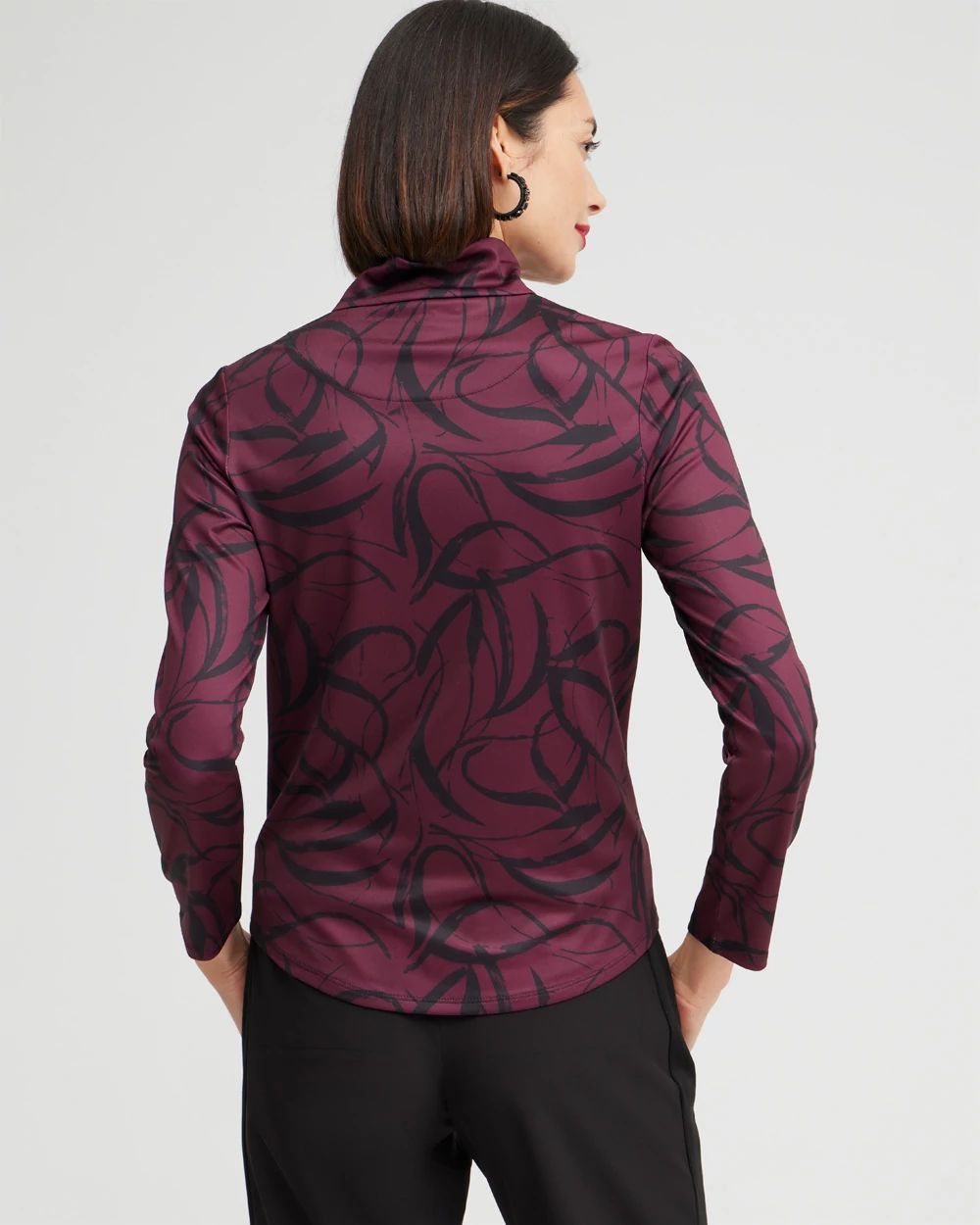 Zenergy UPF Ribbon Print Long Sleeve Top