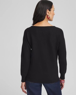 Floral Sequin Dolman Sleeve Sweater click to view larger image.