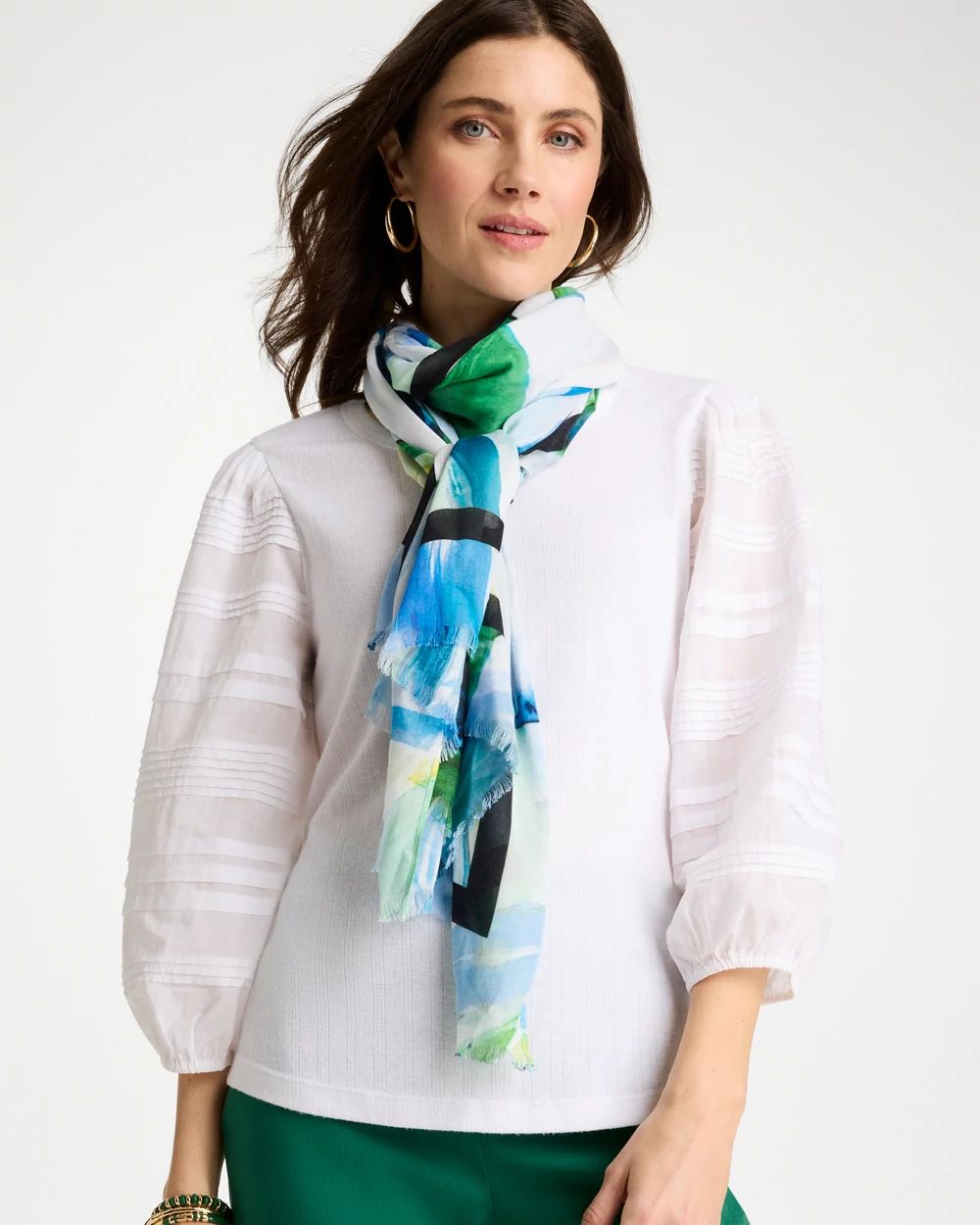 Blooming Brush Oblong Scarf